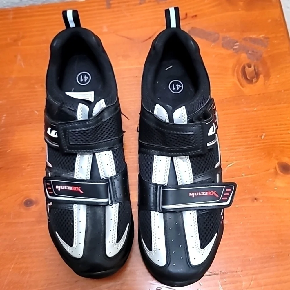 Louis Garneau Multi RX Cycling‎ Shoes Men 7.5 Black Silver MultiRX Spin Bike